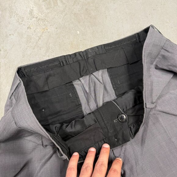 Mattarazi Dress Pants Super 160s Wool Trousers Grey Birdseye 38x30 - Picture 3 of 10
